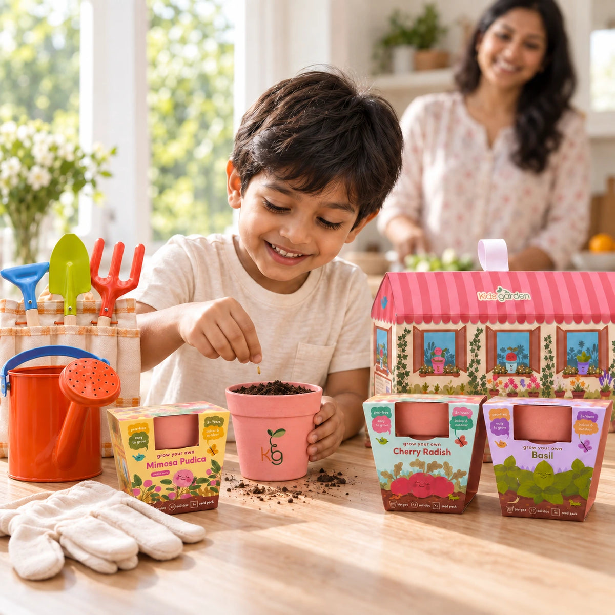 Little Gardener Set – Cream & Orange